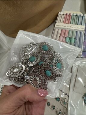 Turquoise Silver Concho Statement Belt
